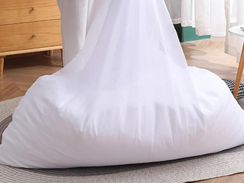 Bean Bag Armchair Cover with Footstool-Light Grey by Loveliving