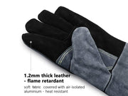 500°C - Cowhide Leather Heat Resistant BBQ Grill Gloves by Loveliving