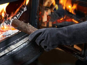 500°C - Cowhide Leather Heat Resistant BBQ Grill Gloves by Loveliving