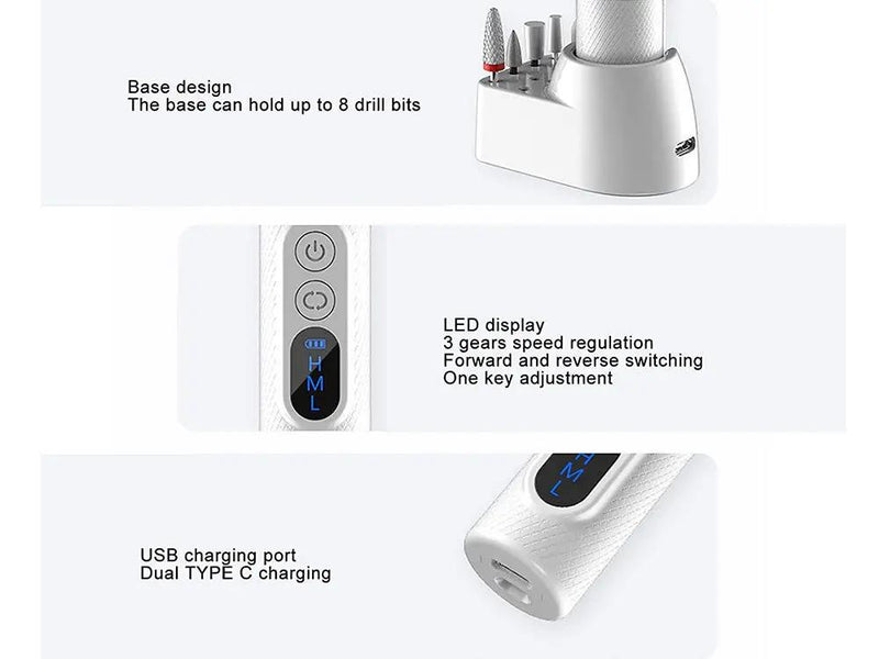 Cordless Electric Hand and Foot Nail File Set by Loveliving