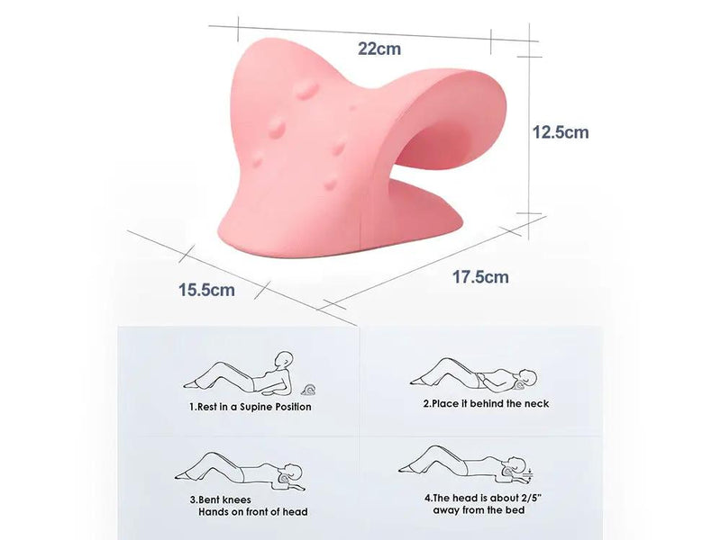 Cervical Care Neck Pillow & Stretcher -Pink by Loveliving