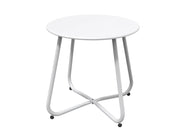 Round Metal Side Table-White by Loveliving