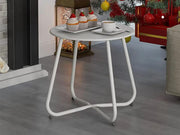 Round Metal Side Table-White by Loveliving