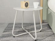 Round Metal Side Table-White by Loveliving