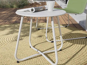Round Metal Side Table-White by Loveliving