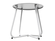 Round Metal Side Table-White by Loveliving