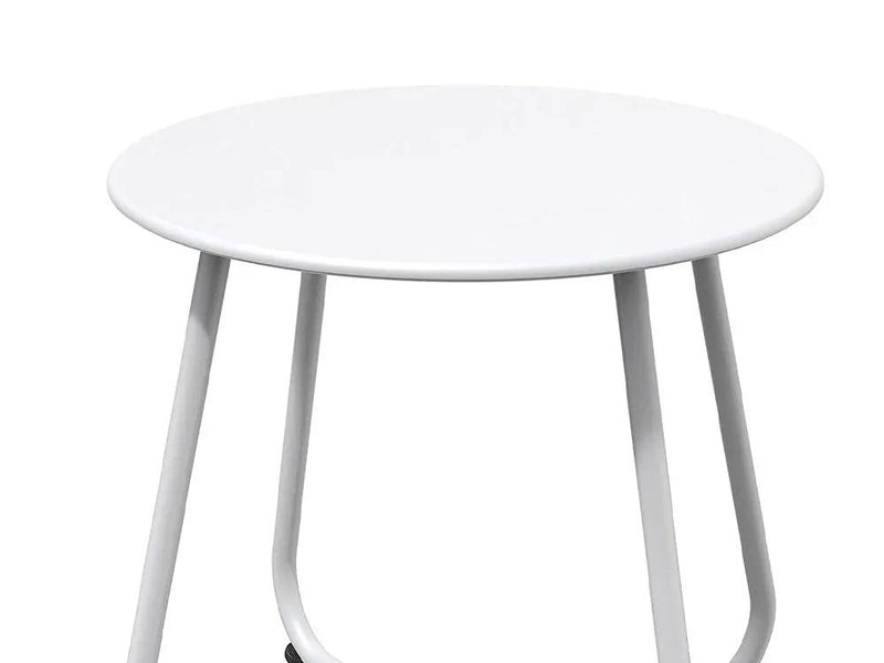Round Metal Side Table-White by Loveliving