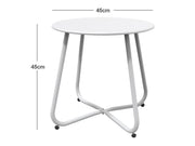 Round Metal Side Table-White by Loveliving