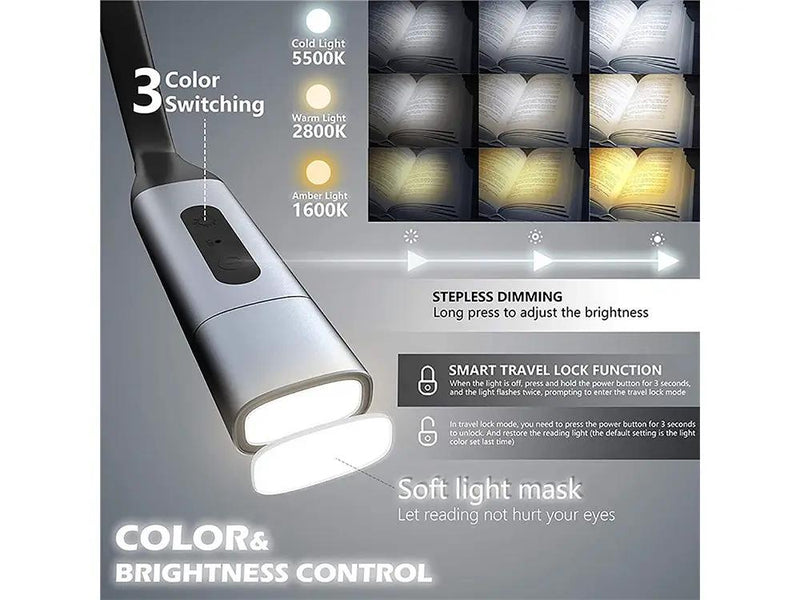 360° Adjustable Neck Reading Light Book Light by Loveliving