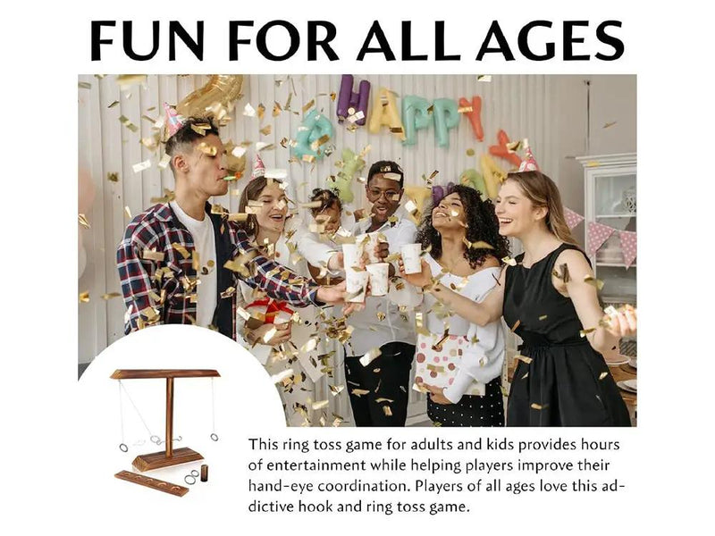 Ring Toss Tabletop Game-Dark Wood by Loveliving