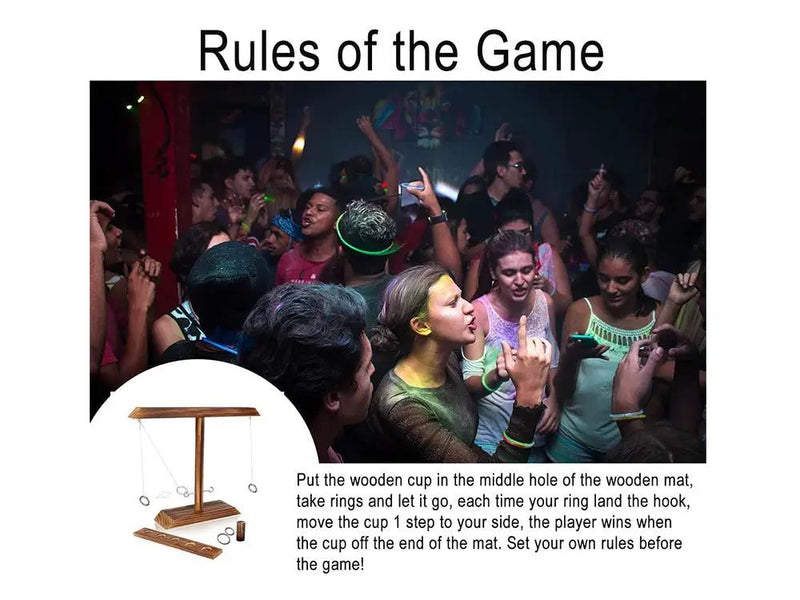 Ring Toss Tabletop Game-Dark Wood by Loveliving