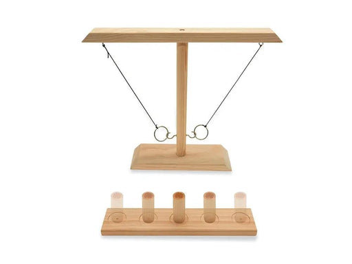 Loveliving Sports & Outdoor Ring Toss Tabletop Game-Natural Wood Ring Toss Tabletop Game-Natural Wood