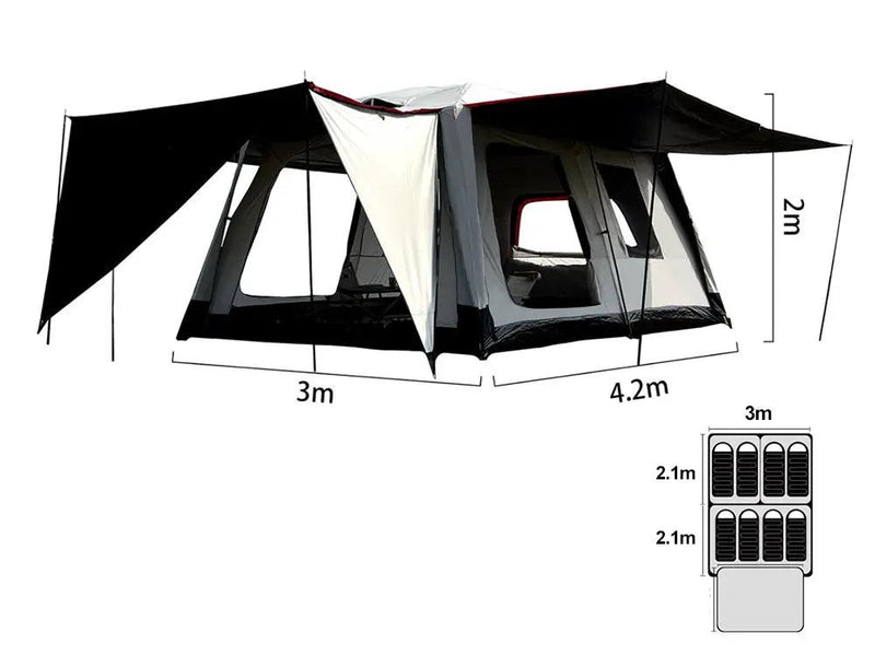 Camping tent 420*300cm/6-10 Person Large tents by Loveliving