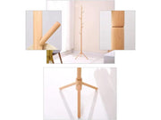 Solid Wood Coat Rack with 8 Hooks - Nature by Loveliving