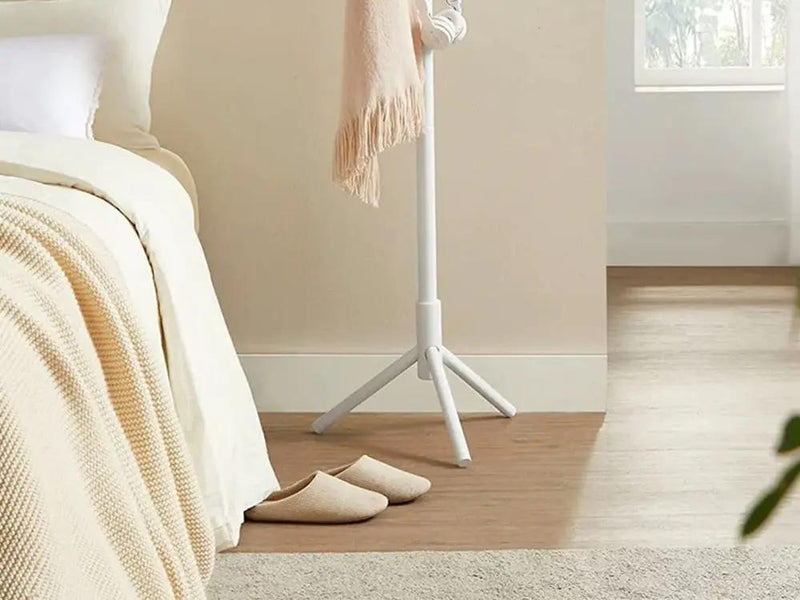 Solid Wood Coat Rack with 8 Hooks - White by Loveliving