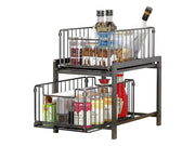 2 Tier Sliding Basket Organizer for Cabinets by Loveliving