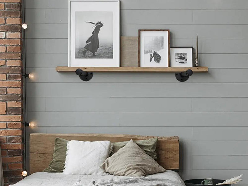 Pipe Shelf Brackets for DIY Floating Shelves-Set of 6 by Loveliving