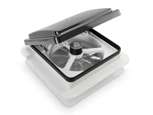 RV Roof Vent Fan 12V with Manual Riser Black Lid 280X280mm – view 1