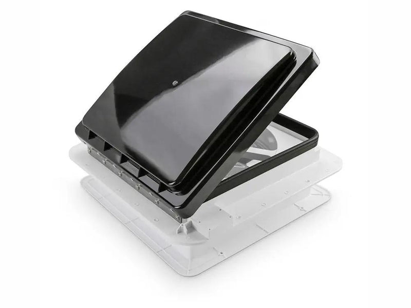 RV Roof Vent Fan 12V with Manual Riser Black Lid 280X280mm by Loveliving