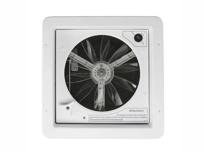 RV Roof Vent Fan 12V with Manual Riser Black Lid 280X280mm by Loveliving