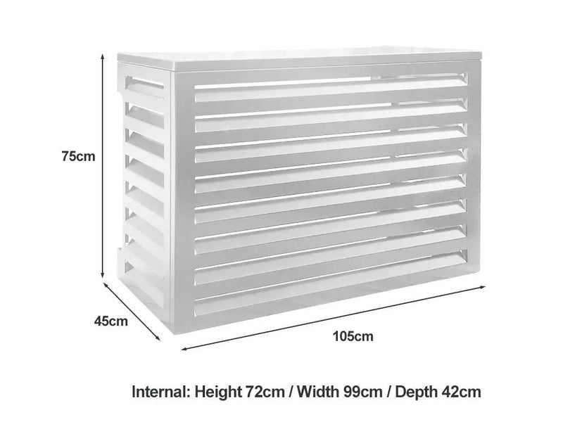 2mm Thickness Aluminium Heat Pump Cover- White-Small by Loveliving