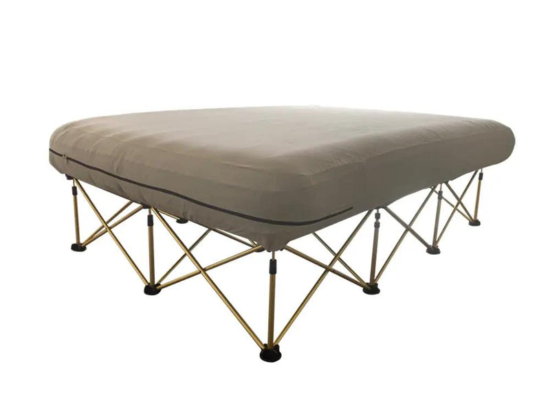 Folding Camping Bed with Inflatable Air Mattress and Carry Bag-Queen by Loveliving