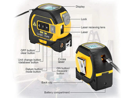 3 in 1 Digital Laser Distance Meters with LCD Display by Loveliving