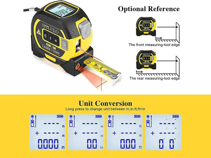 3 in 1 Digital Laser Distance Meters with LCD Display by Loveliving