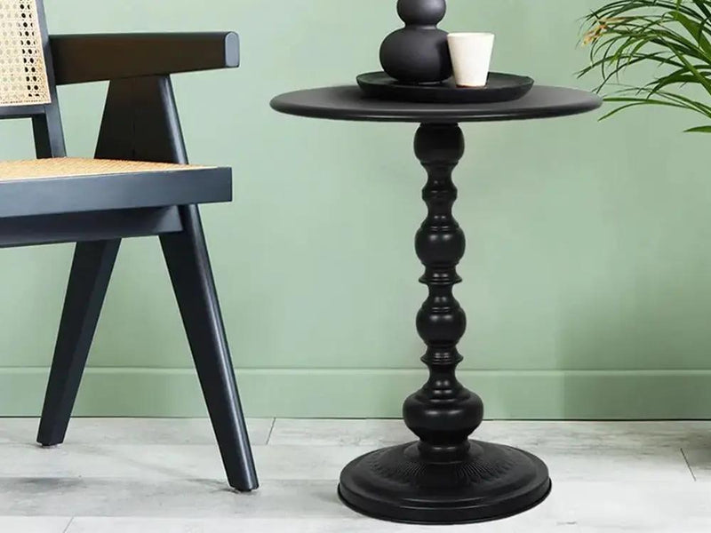 Vintage Iron Side Table-Black by Loveliving