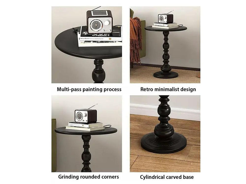 Vintage Iron Side Table-Black by Loveliving