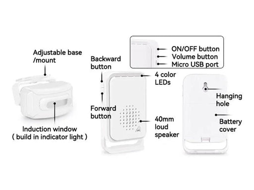 Wireless Home Security Alarm System/Welcome Buzzer Monitor Doorbell Alarm – view 2