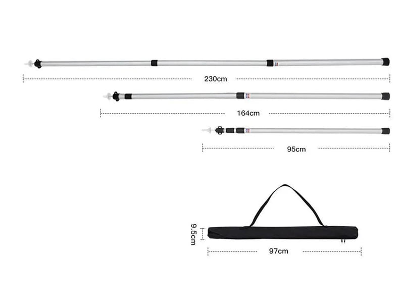 Loveliving Tent Canopy Support Rods  ( Set of 2)-Silver Adjustable Telescoping Aluminum Tent Canopy Poles 2