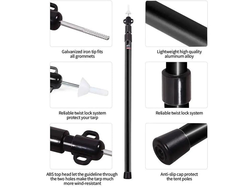 Tent Canopy Support Rods ( Set of 2) by Loveliving