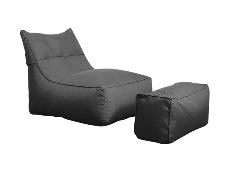 1200D Oxford Outdoor Bean Bag Lounger with Footstool - Grey by Loveliving