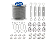 30m Wire Rope Cable Hooks Hanging DIY Kit by Loveliving