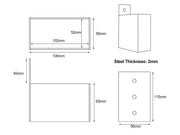 Pergola Top Rafter Bracket (Set of 8) For 100×50mm Timber by Loveliving