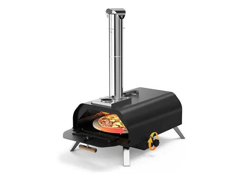 12" Portable Wood Pellet Pizza Oven with 360° Rotating Stone by Loveliving