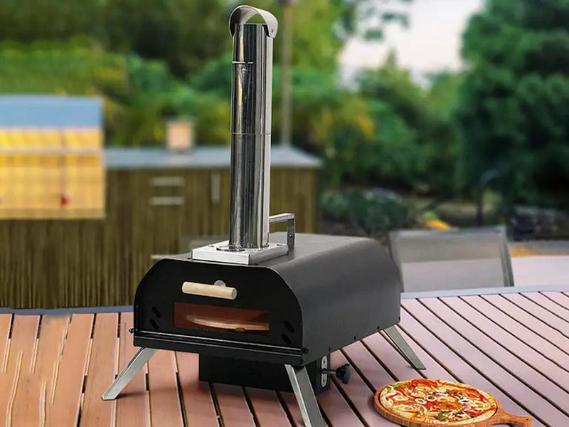 12" Portable Wood Pellet Pizza Oven with 360° Rotating Stone by Loveliving