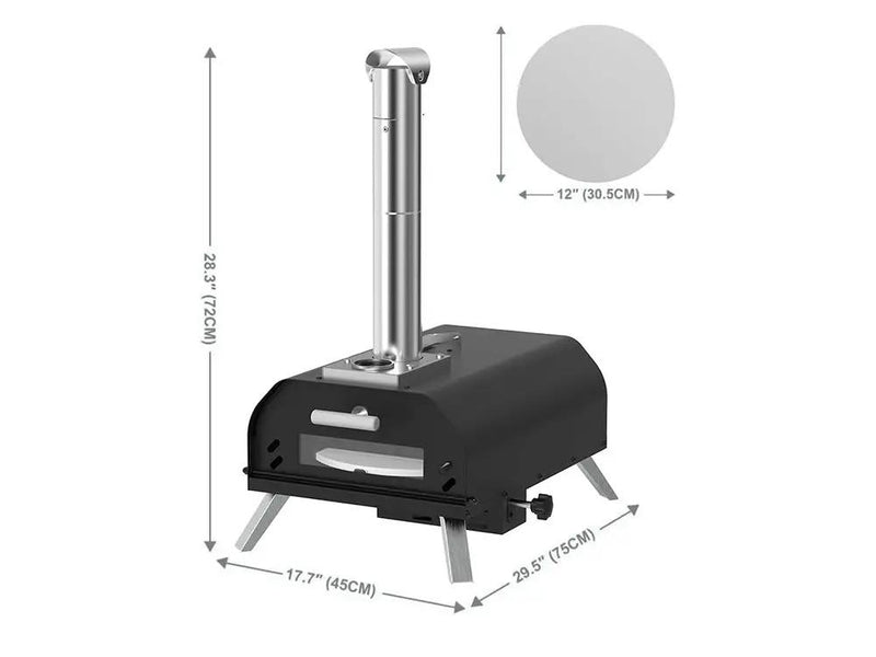12" Portable Wood Pellet Pizza Oven with 360° Rotating Stone by Loveliving
