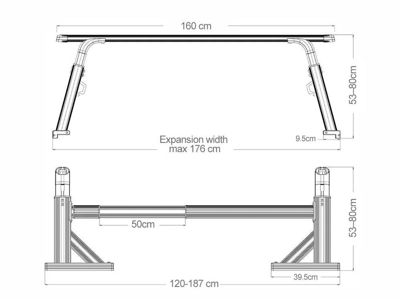 Universal Heavy Duty Truck Bed Rack - Adjustable Height UTE Truck Ladder Rack by Loveliving