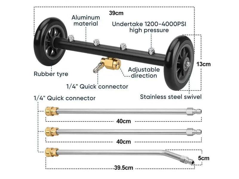 2-in-1 Undercarriage Pressure Washer Water Broom by Loveliving