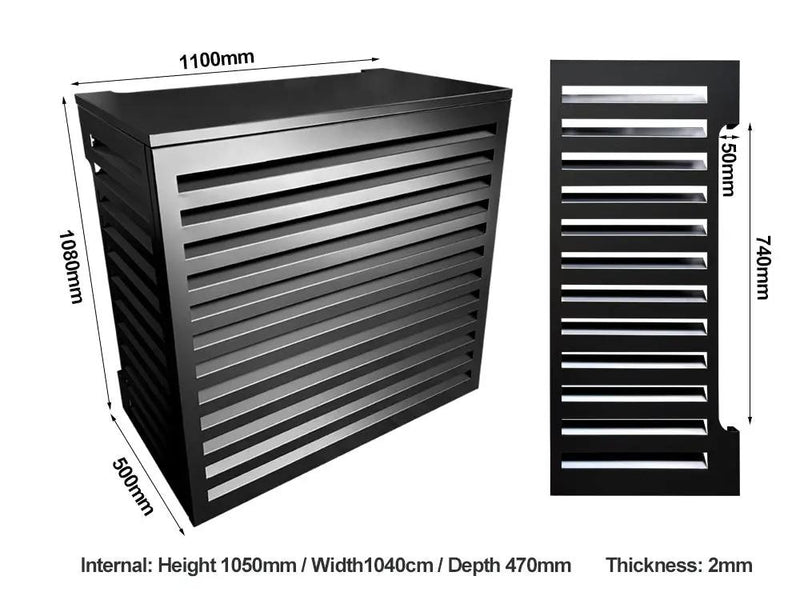 2mm Thickness Aluminum Heat Pump Cover- Black -Medium by Loveliving