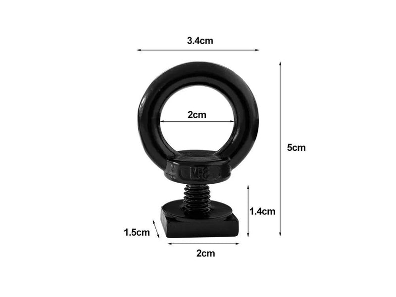 4 x 304 Stainless Steel Roof Rack M8 Eye Bolt-Black by Loveliving