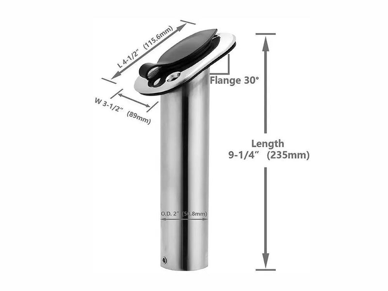 Stainless Steel 30 Degree Flush Mount Fishing Rod Holder by Loveliving