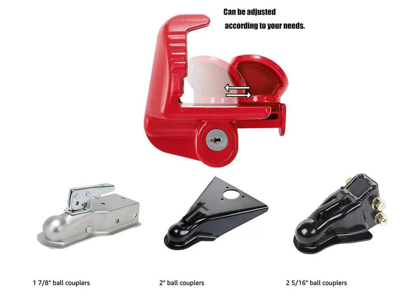 Universal Trailer Hitch Coupler Lock - Red by Loveliving