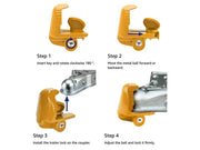 Universal Trailer Hitch Coupler Lock - Yellow by Loveliving