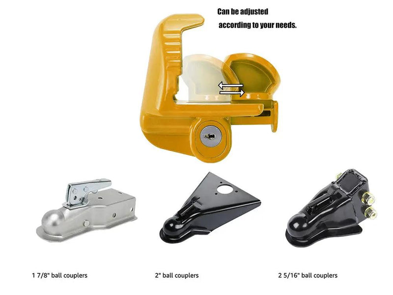 Universal Trailer Hitch Coupler Lock - Yellow by Loveliving