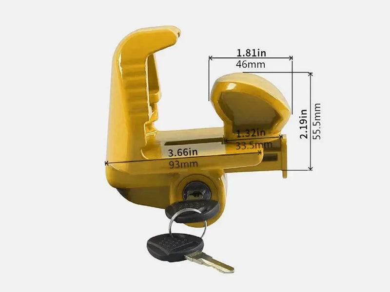 Universal Trailer Hitch Coupler Lock - Yellow by Loveliving