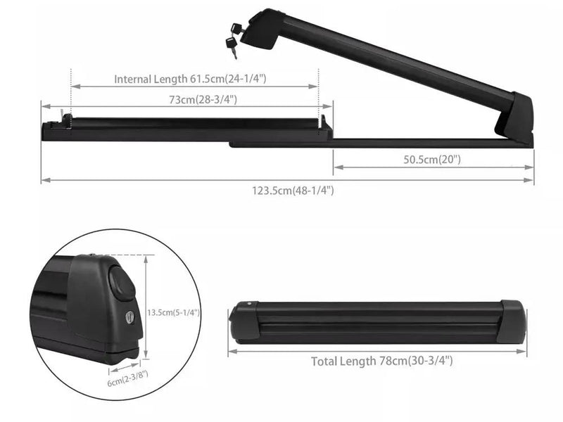 Snowboard Ski Top Roof Rack Carrier-Black by Loveliving