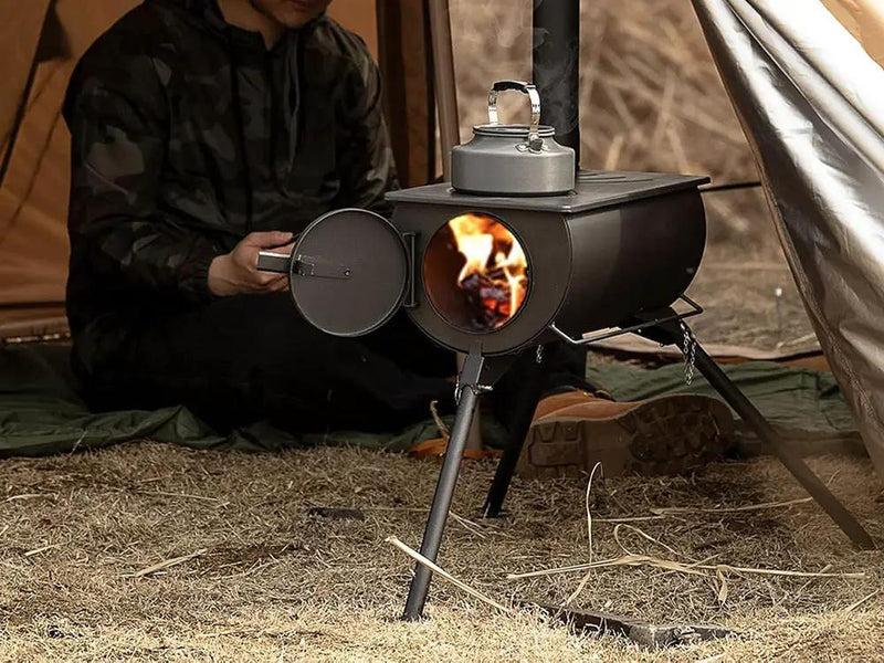 Portable Wood Burning Tent Stove with Chimney by Loveliving